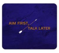 Aim First Talk Later Archery Target Practice Mouse Mat Pad 24cm x 19cm