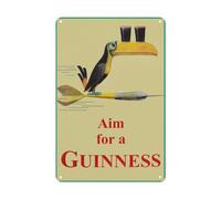 Aim for A Guinness Vintage Decor Sign Tin Signes_12"x16"