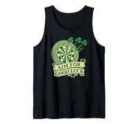 Aim for Good Luck Irish Shamrock Dartboard St Patricks Day Tank Top