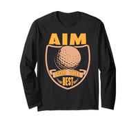 Aim for The Best Golf Motivation Retro Champion Long Sleeve T-Shirt