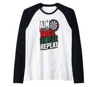 Aim Miss Swear Repeat Darts Graphic Raglan Baseball Tee