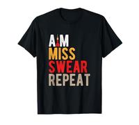 Aim Miss Swear Repeat | Funny Darts Player Sayings Gift T-Shirt