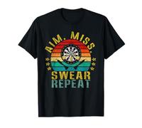 Aim Miss Swear Repeat Funny Retro T-Shirt