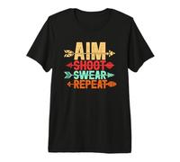 Aim Shoot Swear Repeat Archer Archery Premium T-Shirt