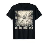 Aim Shoot Swear Repeat, Archer Men Women, Vintage Archery Value Graphic T-Shirt, Men, Black, L