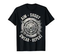 Aim Shoot Swear Repeat, Archer Men Women, Vintage Archery Value Graphic T-Shirt, Men, Black, M