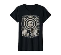 Aim Shoot Swear Repeat, Archer Men Women, Vintage Archery Value Graphic T-Shirt, Women, Black, XL