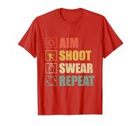 Aim Shoot Swear Repeat Archery Target Shooting Archer T-Shirt, Men, Red, Large