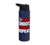 Aim Shoot Swear Repeat Funny Darts Stainless Steel Insulated Water Bottle