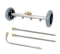 Aim Tools 16 Inch Pressure Washer Undercarriage Cleaner, Dual Purpose Car Chassis Washer Water Broom Floor Cleaning Surface Cleaner 4000PSI with 2 Extension Wands and 90° Angled Wand