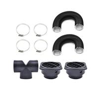 Aim Tools 75mm Diesel Heater Exhaust Pipe Air Vent Ducting T Branch Warm Air Outlet Vent Connector Hose Clips Kit, Car Parking Heater Accessories 810109