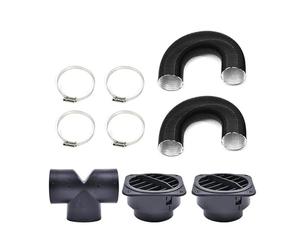 Aim Tools 75mm Diesel Heater Exhaust Pipe Air Vent Ducting T Branch Warm Air Outlet Vent Connector Hose Clips Kit, Car Parking Heater Accessories 810109