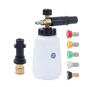 Aim Tools Foam Cannon Compatible with Karcher K2 K3 K4 K5 K6 K7 Pressure Washer, with 5 Nozzle Tips, 1/4 Inch Quick Connector, 1L Snow Foam Lance High Pressure Washer Jet Wash Soap Dispenser Bottle