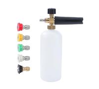 Aim Tools Foam Cannon Snow Foam Lance Adjustable Spray Nozzle 1/4" Quick Connector with 5 Nozzle Tips, 1 L High Pressure Washer Jet Wash Soap Dispenser Bottle for Car Washing Cleaning