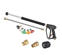 Aim Tools High Pressure Washer Gun Long Handle 4000 PSI with 5 Spray Nozzle Tips, 50cm Extension Wand, M22 14mm Fitting and Quick Connect Adapter, Car Jet Washer Cleaning Kit