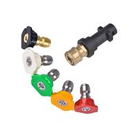 Aim Tools Pressure Washer Adapter Accessories Compatible with Karcher Pressure Washer Gun K2 K3 K4 K5 K6 K7, 1/4'' Quick Connect Female Fitting, with 5 Spray Nozzle Tips 171322
