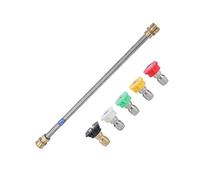 Aim Tools Pressure Washer Lance Extension Wand 15 Inch with 5 Nozzle Tips, M22-14mm Male Thread Fitting and 1/4 Inch Quick Disconnect, Car Jet Washer Washing Cleaning Attachment Kit