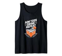 Aim Toss Drink Repeat Beer Pong Party Game Tank Top