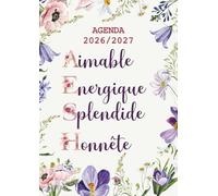 Aimable Énergique Splendide Honnête : Agenda AESH 2026 2027, Cadeau AESH d'École | Organiseur Hebdomadaire avec 30 Fiches de Suivi | Format A4