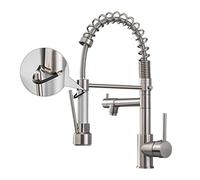 AIMADI Kitchen Faucet with Pull Down Sprayer,Commercial Single Handle High Arc Stainless Steel Brushed Nickel Kitchen Sink Faucet
