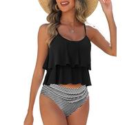 AI'MAGE Women's Tankini Swimwear Sets Bikini 2 Pieces Swimsuit Swimming Costume Tankini Top with Boyshorts