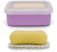 AIMAIAIMAI Enhanced Leak Proof Travel Soap Container, Compact Silicone Travel Soap Holder with Drainage Pad, Great for Camping, Gym and Business Trip (Purple)