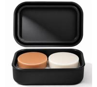 AIMAIAIMAI Enhanced Leap-Proof Travel Silicone Soap Case with Draining Layer, Rectangular, Black, Portable Soap Bar Holder for Travel, Camping, Gym, Bathroom, RV, Dormitory