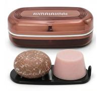 AIMAIAIMAI Shampoo Bar Holder Travel Case for Two Bars - Compatible with Kitsch Solid Shampoo & Conditioner Bars, Large Soap Container for Bathroom or Travel (1 Pack, Red Style A-Large)