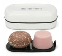 AIMAIAIMAI Shampoo Bar Holder Travel Case for Two Bars - Compatible with Kitsch Solid Shampoo & Conditioner Bars, Large Soap Container for Bathroom or Travel (1 Pack, White Style A-Large)