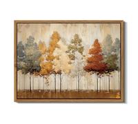AIMAILON Framed Canvas Wall Art Retro Wilderness Tree Woods Picture Prints Fall Artwork Print Bedroom Living Room Decor Paintings Arr Decoration Size 12x16