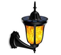 AIMAISEN Solar Garden Wall Lights Outdoor Waterproof LED Flame Wall Lamp Flickering Solar Sconce Dusk To Dawn With Auto On/Off, For Landscape, Pathway, Patio, Balcony Deck Yard (1 Pack)