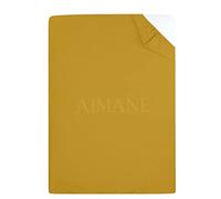 AIMANE® Non Iron Percale 4FT Small Double Fitted Sheet Poly Cotton Easy Care Non Iron Percale 4FT Fitted Bed Sheets Small Double (Mustard)