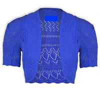 Aimanz Fashions® Kids Girls Short Sleeve Front Open Bolero Knitted Cropped Cardigan Shrugs Sweater Tops (Royal Blue, 7-8 Years)