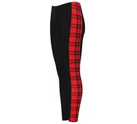 Aimanz Fashions® Women Bang Aztec Skull Printed Legging - Ladies Stripe Stretchy Slim Leggings Halloween Pants (Red Tartan Cont, 16-18)