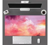 Aimaor XXL Gaming Mouse Pad Red Clouds Extra Large Mouse mat 35.4 x 15.7 x 0.08 inch Improved Precision and Speed Rubber Base for Stable Grip Washable Suitable for homes offices and workplaces