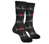 AIMASTZ Uterus Unisex Funny Novelty Funky Crazy Cool Crew Dress Socks, Heartbeat, One Size