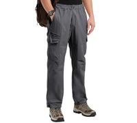 Aimato Men's cargo trousers made of 100% cotton, breathable outdoor trousers, leisure trousers with elastic waistband for freedom of movement, work trousers with 7 multifunctional pockets for trekking