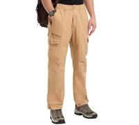 Aimato Men's cargo trousers made of 100% cotton, breathable outdoor trousers, leisure trousers with elastic waistband for freedom of movement, work trousers with 7 multifunctional pockets for trekking
