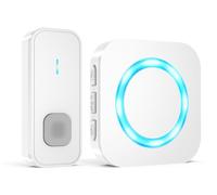 AIMAX Wireless Doorbell, Plug in Waterproof Operating at 1,300 Feet Long Range Cordless Battery Operated Doorbell with 55 Melodies 5 Volume to Choose, LED Door Entry Bell, White