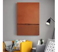 AIMCJFBYL Terracotta Minimal Horizon Abstract Canvas Wall Art Earth Tone Landscape Wall Print Poster Home Decor(70x100cm/Internal Frame)
