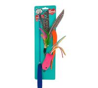 Aimé - Kawaii Retractable Cat Fishing Rod Toy - Apartment Cat Game - Colourful, Fun and Fun - Stimulates Movement and Noise - with Interchangeable Baits and Telescopic Handle