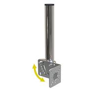 Aimeboost 1.5" Diameter and 12" Length Pole Mount Bracket to Wall Mount Pole Weather Station for Outside Home Antenna TV Antenna Mast Adjustable Angle