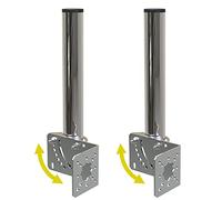Aimeboost 2 PCS 1.5" Diameter Antenna Mount Pole Aluminum Bracket to Wall for Antenna Outside Home Weather Station 12" Length Antenna Mast Mounting Pole Clamp Adjustable Angle