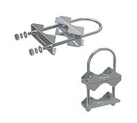 Aimeboost 2 PCS Stainless Steel Antenna Mount Clamp U-Bolt Mounting Hardware Antenna Mast Clamp V Jaw Bracket Accessories for TV CB Ham Outside Home Antenna Double Pipe-Mounting