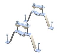 Aimeboost 2 PCS Stainless Steel Antenna Mount Double Wall Mount Antenna Mast Clamp V Jaw Bracket Accessories Kit [ Without The Pole ] for TV CB Ham Outside Home