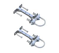 Aimeboost 2 PCS Stainless Steel Antenna Mount Wall Mount Antenna Mast Clamp V Jaw Bracket Accessories Kit [ Without The Pole ] for TV CB Ham Outside Home