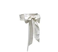 AIMECHA Eyrie Special Occasion Dress sash Bridal Belts Wedding sash 4'' Wide Double Side, Ivory, Medium