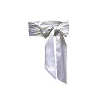 AIMECHA Special Occasion Dress sash bridal belts wedding sash 4'' Wide Double Side, White, Medium