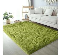AIMECO Area Rugs for Bedroom, 120 x 160 cm Fluffy Rug Carpet Shag Rug for Bedside Living Room Nursery Girls Bedroom, Green