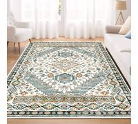 AIMECO Area Rugs for Living Room, 120 x 160 cm Moroccan Boho Vintage Rugs Home Decor Farmhouse Rugs for Bedroom Kitchen Laundry Bedside, Yellow-Green